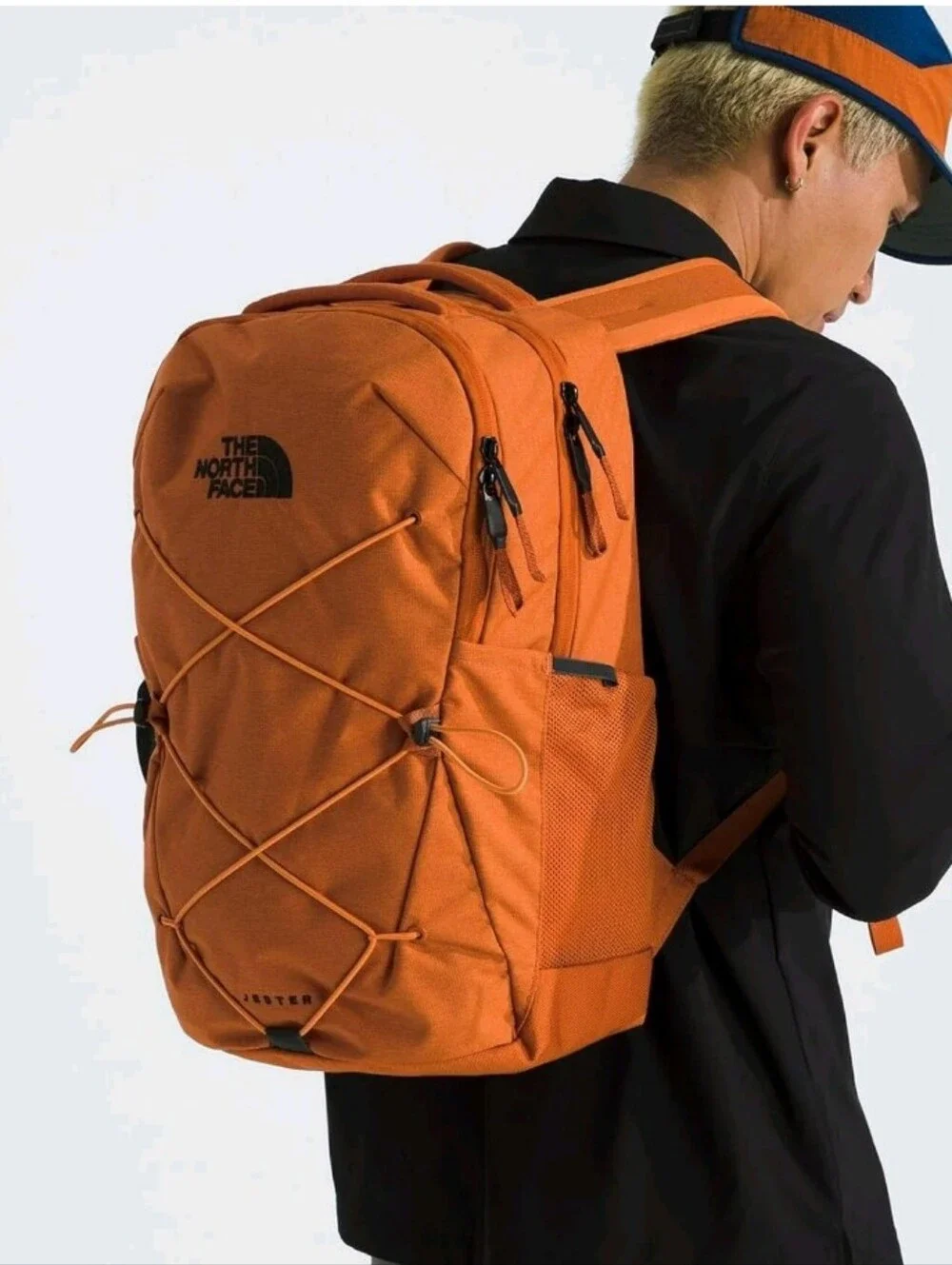 The North Face Jester Backpack- Iron Bronze Dark Heather/Papaya